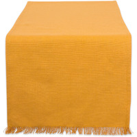 DII Solid Pumpkin Spice Heavyweight Fringed Table Runner