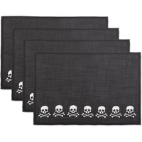 DII Skulls Embroidered Placemat (Set of 4)