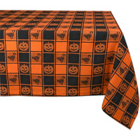 DII Halloween Woven Check Tablecloth