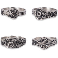 DII Assorted Silver Spoon Napkin Ring (Set of 4)