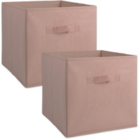 DII Nonwoven Polypropylene Cube Solid Millennial Pink Square  (Set of 2)