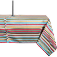 DII Summer Stripe Outdoor Tablecloth With Zipper