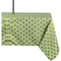 DII Green Lattice Outdoor Tablecloth With Zipper