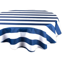 DII Nautical Blue Cabana Stripe Outdoor Tablecloth 60 Round