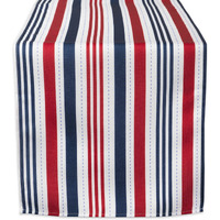 DII Patriotic Stripe Outdoor Table Runner