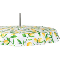 DII Lemon Bliss Print Outdoor Tablecloth With Zipper 60 Round