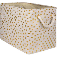 DII Polyester Bin Dots Gold Rectangle Medium