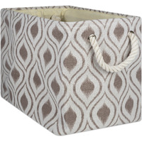 DII Polyester Bin Ikat Stone Rectangle Large
