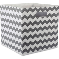 DII Polyester Cube Chevron Gray Square
