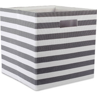 DII Polyester Cube Stripe Gray Square