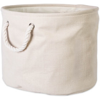 DII Polyester Bin Variegated Cream Round Large