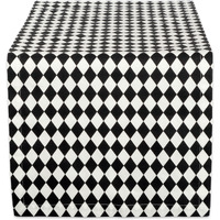 DII Black And Cream Harlequin Print Table Runner