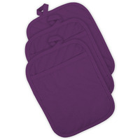 DII Eggplant Quilted Potholder (Set of 3)