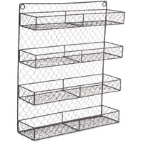 DII Double Wide 4 Row Chicken Wire Spice Rack
