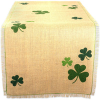 DII Shamrock Printed Jute Table Runner
