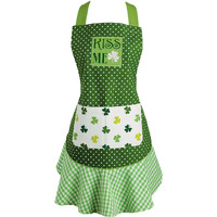 DII Kiss Me St Pattys Day Ruffle Apron