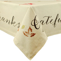 DII Rustic Leaves Print Tablecloth