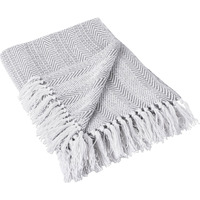DII Gray Herringbone Stripe Throw