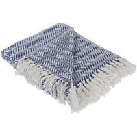 DII French Blue Herringbone Chevron Throw