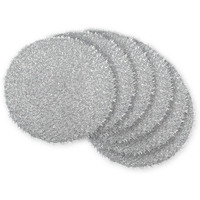 DII Silver Round Polypropylene Woven Tinsel Placemat (Set of 6)