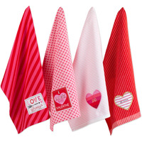 DII Assorted Valentines Embellished Dishtowel (Set of 4)