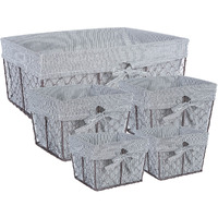 DII Chicken Wire Basket (Set of 5) Ticking