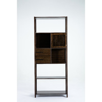 Selma Bamboo Bookcase - Right Facing Spindle Cabinet, Cappuccino