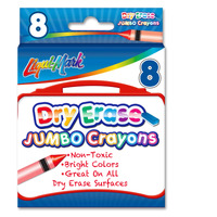 8pk Jumbo Dry Erase Crayons , Non - Toxic - Assorted Colors