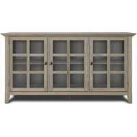 Acadian SOLID WOOD 62 inch Wide Transitional Wide Storage Cabinet in Distressed Grey