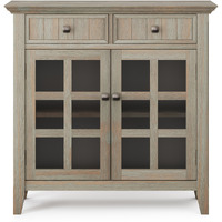 Acadian SOLID WOOD 36 inch Wide Transitional Entryway Hallway Storage Cabinet in Distressed Grey