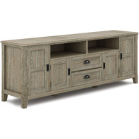 Burlington SOLID WOOD 72 inch TV Media Stand in Distressed Grey For TVs up to 80 inches