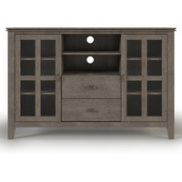 Artisan SOLID WOOD 53 inch Wide Transitional TV Media Stand in Farmhouse Grey For TVs up to 60 inches
