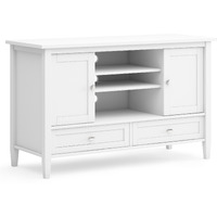 Warm Shaker SOLID WOOD TV Media Stand in White For TVs up to 50 inches