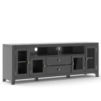 Cosmopolitan Solid Wood 72 in Wide TV Media Stand & For TVs up to 80 inches - Black