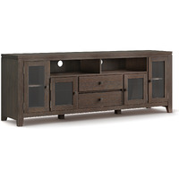 Cosmopolitan SOLID WOOD 72 inch Wide TV Media Stand in Farmhouse Brown For TVs up to 80 inches