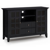 Acadian SOLID WOOD Tall TV Media Stand in Black For TVs up to 60 inches