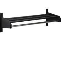 Wooden Mallet 38" Oak Coat & Hat Rack, 5/8" Diameter Bar, Black
