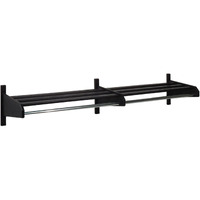 Wooden Mallet 50" Oak Coat & Hat Rack, 5/8" Diameter Bar, Black