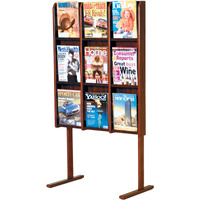 Wooden Mallet Divulge 9 Magazine Floor Display, Mahogany