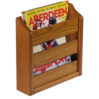 Wooden Mallet Oak Magazine Rack, Wall Mount or Tabletop, Medium Oak