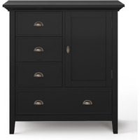 Redmond SOLID WOOD 39 inch Wide Transitional Medium Storage Cabinet in Black