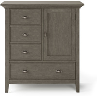Redmond SOLID WOOD 39 inch Wide Transitional Medium Storage Cabinet in Farmhouse Grey