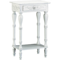 CARVED WHITE SIDE TABLE