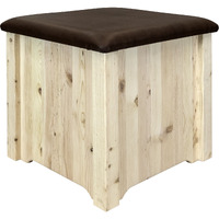 Homestead Collection Upholstered Ottoman w/ Storage, Saddle Upholstery, Ready to Finish