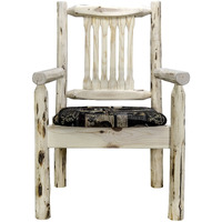 Montana Collection Captain's Chair, Ready to Finish w/ Upholstered Seat, Woodland Pattern