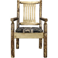 Glacier Country Collection Captain's Chair w/ Upholstered Seat, Woodland Pattern