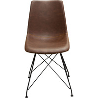 Theo Set of (4) Dining Chairs in Chocolate Leatherette w/ Black Metal Base by Diamond Sofa