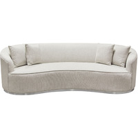 Raven Sofa in Light Cream Fabric w/ Brushed Silver Accent Trim by Diamond Sofa