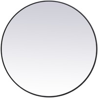 Metal frame round mirror 39 inch in Black
