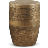 Johnsen Boho 15 inch Wide Metal Large Accent Side Table in Antique Gold, Fully Assembled